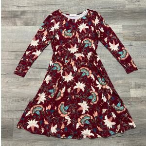 Arula A Beautiful‎ Soul XL Midi Fit Flare Dress Whimsy Boho Floral USA Made